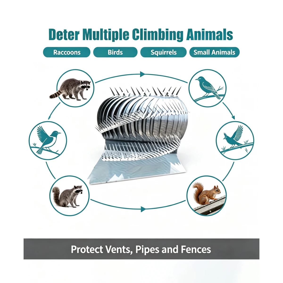 Fence Garden Stainless Steel Bird Repellent Spur 1 Meter to Repel Pigeons Squirrels Woodpeckers Window Roof Birds Repeller Goods