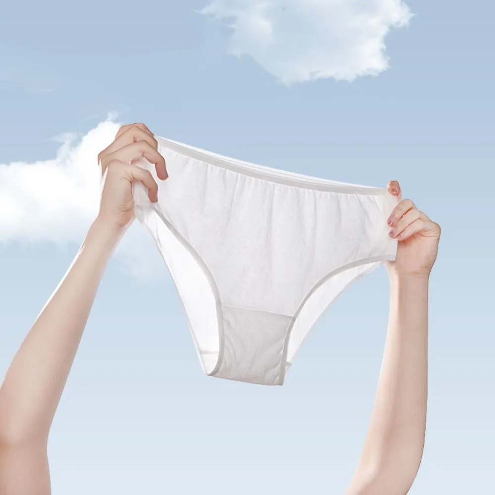 5/7 шт. женские одноразовые трусики без следов со средней талией, хлопковые кружевные бесшовные трусы с промежностью, трусы больших размеров