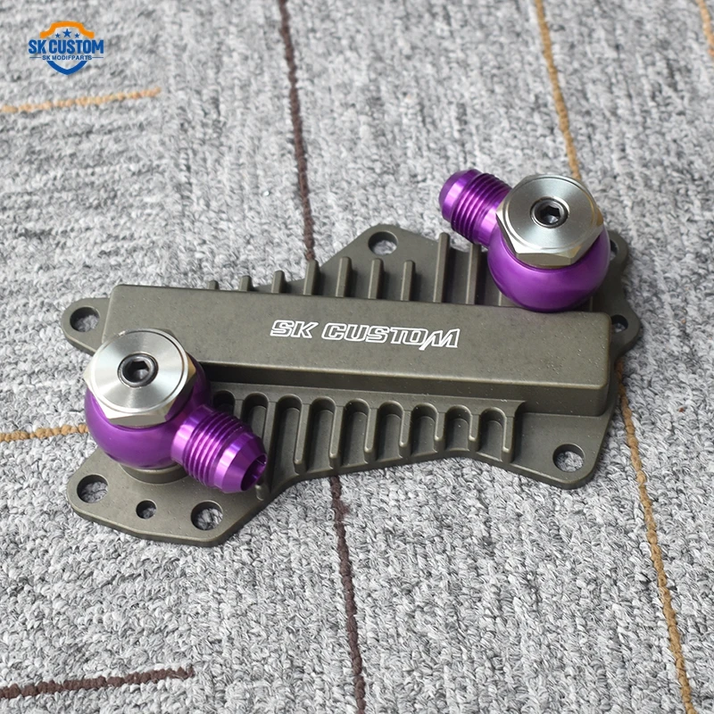 

CNC Aluminum Engine Oil Cooler Adapter Plates for Jeep Grand Cherokee 3.0L 3.6L Dodge Ram Chrysler 200 300