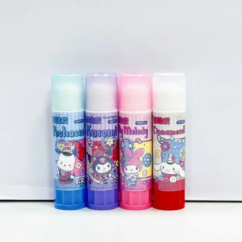 4/24pcs Kawaii Hello Kitty Solid Glue Stick Cartoon Kuromi Student Handmade Special Glue Stick Diy Handbook Glue Gift