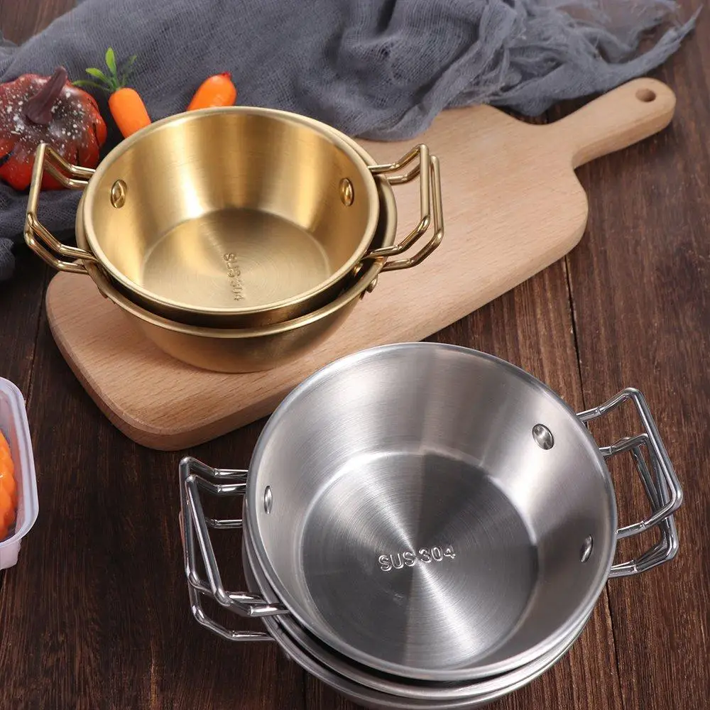 1PC Stainless Steel Kitchen Tableware Scald proof Household Snacks Plate Cuisine Bowl Rice Wine Bowls Food Container