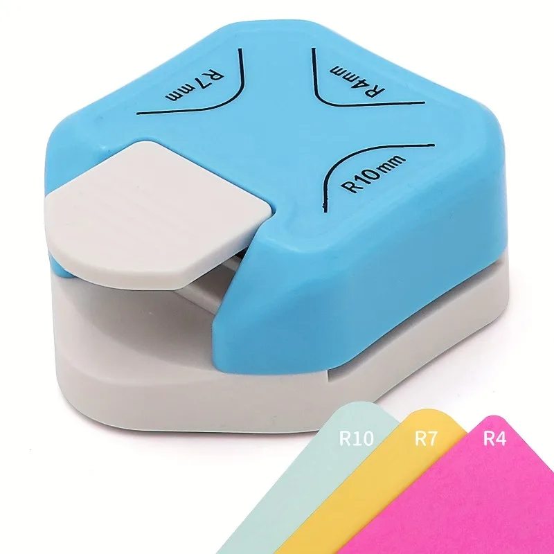 Mini recortador de esquinas 3 en 1, perforador redondeador duradero R4/R7/R10mm, recortador de esquinas redondas, cortador de papel DIY, tarjeta, perforadora de álbum de recortes