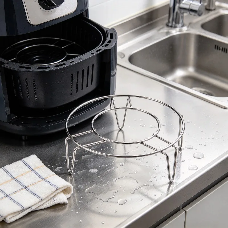 Multifunctional Stainless Steel Triangle Steaming Rack Air Fryer Pot Stand Water Isolated Bun Vegetable Cooking Kitchen Supplies