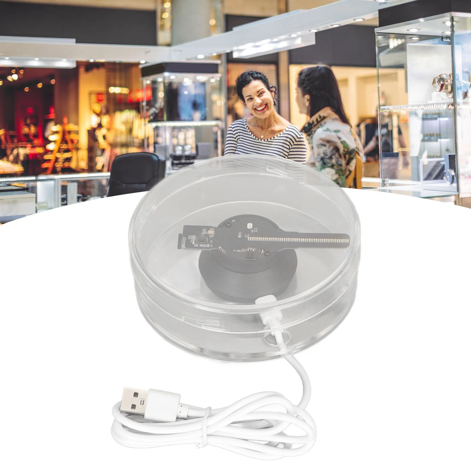 

3D Hologram Projector Fan Low Noise Holographic Advertising Machine Clear Cover Support WiFi APP with Memory Card for Store