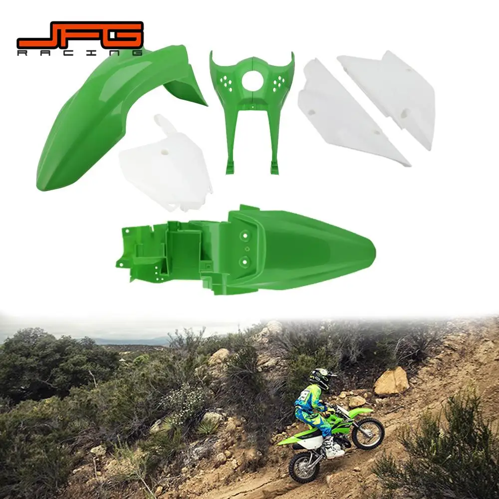 

New 2011-2025 Motorcycles Plastic Kit Set Front Mudguards Fender Plate Rear Cover Fairing For KLX110 KLX110L Dirt Pit Bike