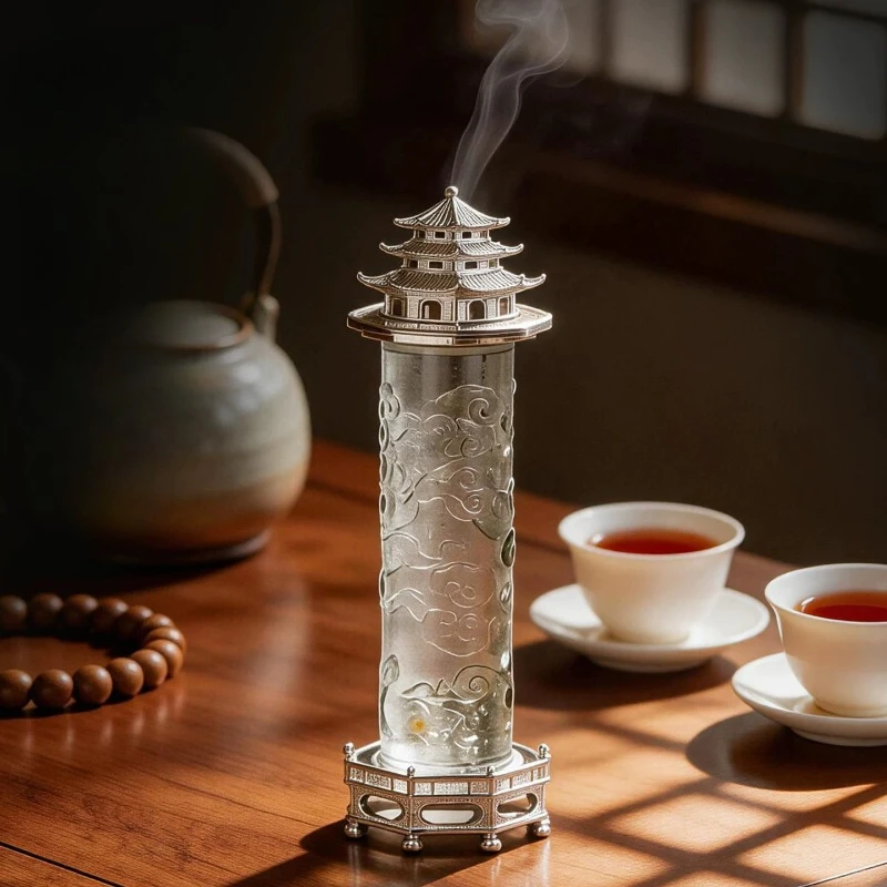 Chinese Style Glazed Incense Holder Aroma Incense Burner Home Tea Ceremony Fragrance Furnace Retro Desktop Decorative Ornament