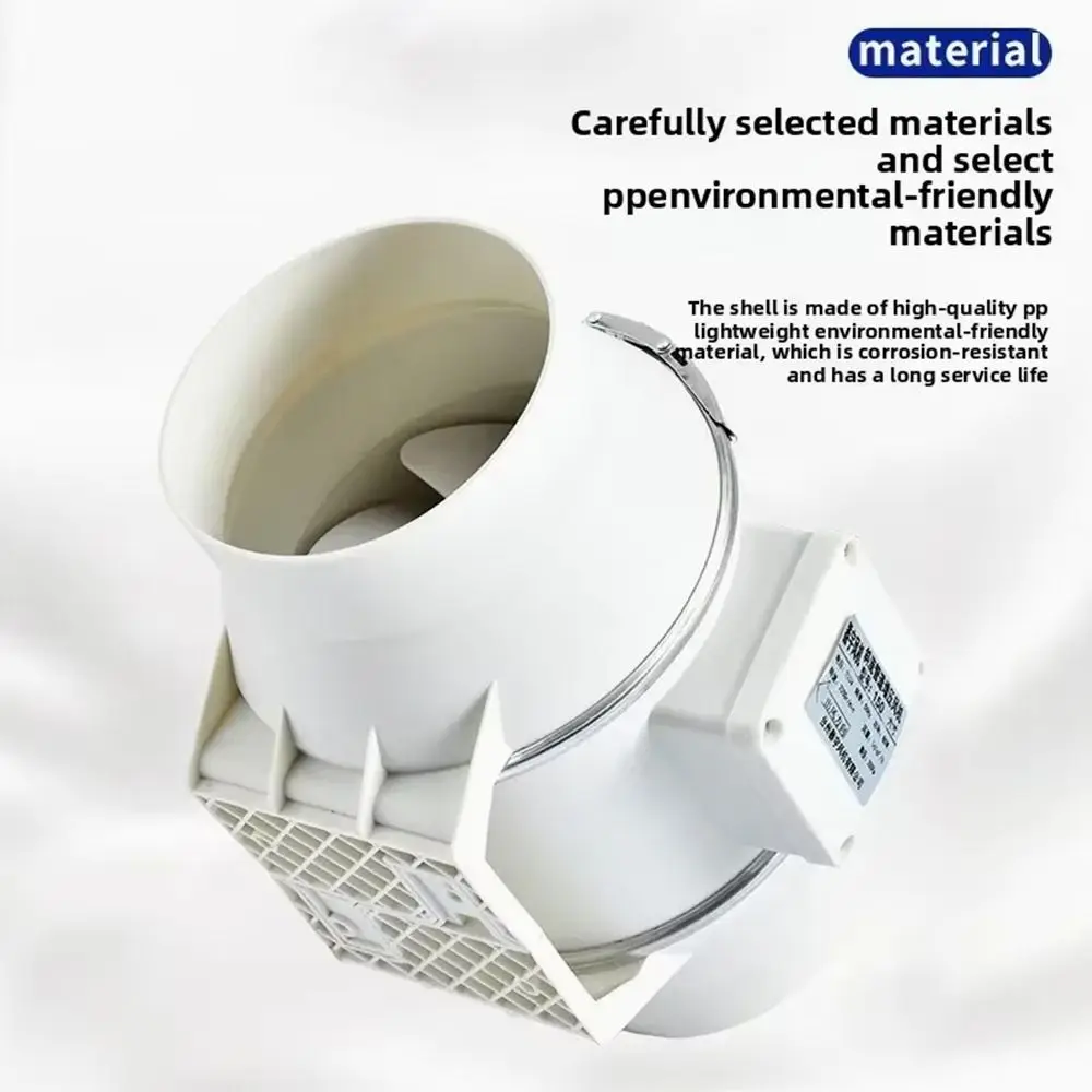 1Pcs New Silent Industrial Exhaust Fans 4/6inch Round Extractor Ventilation Fan Pipe Duct Fan Bathroom Kitchen Toilet Wall