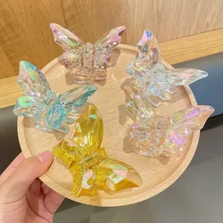 Crystal Butterfly Mermaid Hair Claw Girls Back Head Clamp Clip Transparent Large Shark Clips Hairpins Headdress Hair Accessories