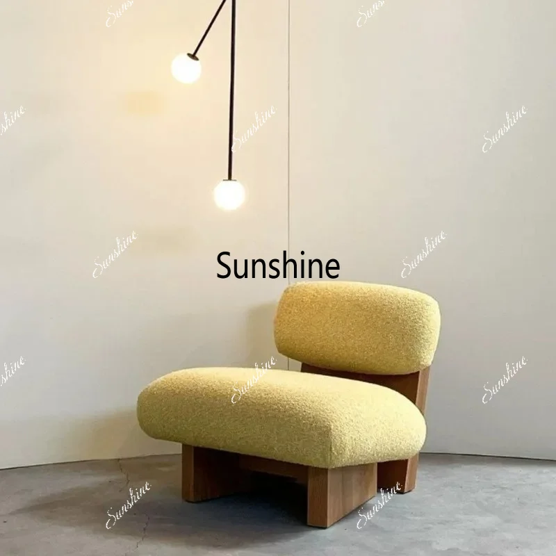 

Nordic Living Room Hotel Clubhouse Lamb Fleece Leisure Chair Simple Single Sofa Chair