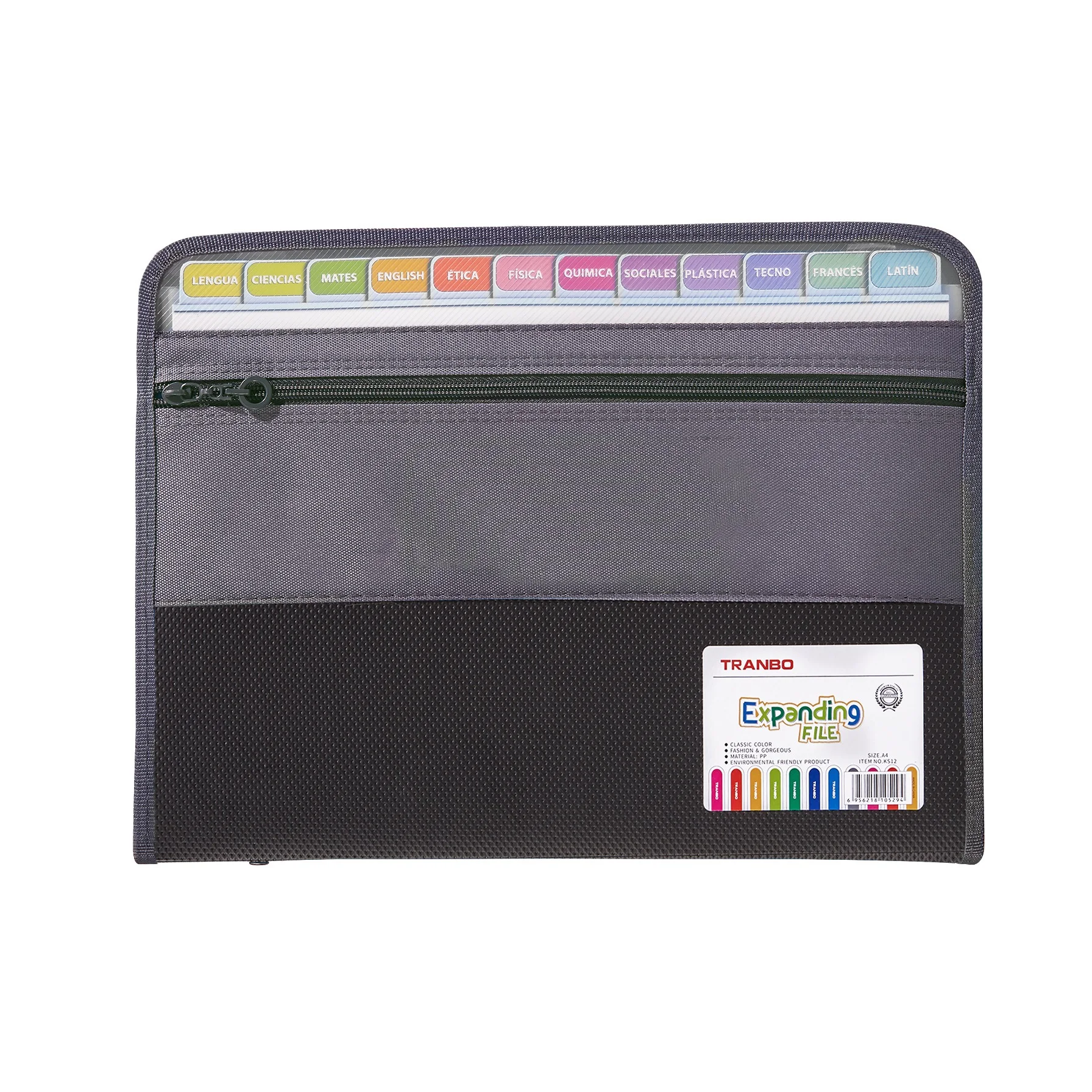 Accordion File Organizer with Safe Zipper, 13 Pocket Expanding File Folder with Front Pencil Pouch, School Office Supplies