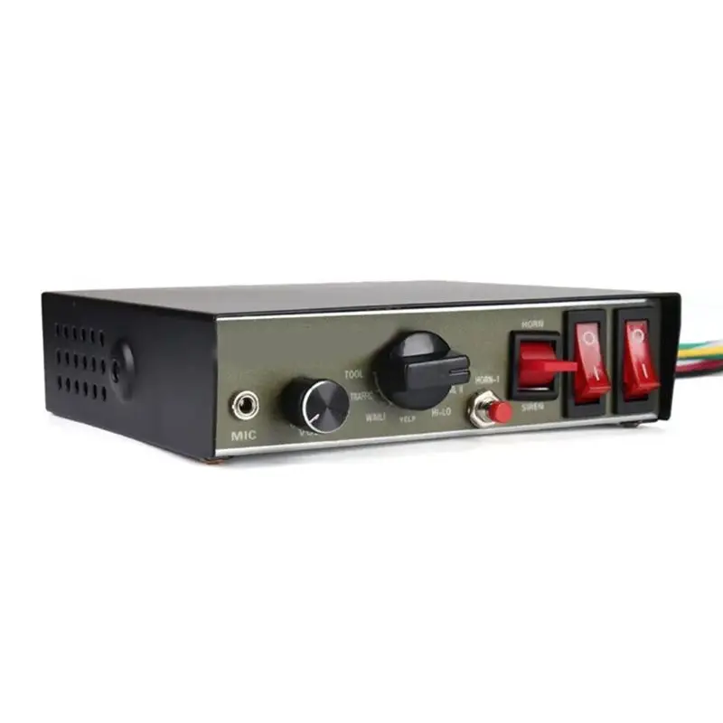 AEE5-200W 9 Sound Loud Warning Alarm Police Fire Siren Horn PA Speaker MIC System Microphone Fire Speaker Host