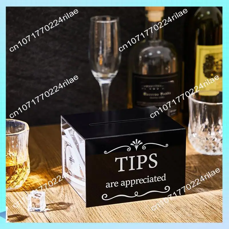 A17Z Tip Jars For Money 6 X 4 X 5 Inch Tip Collection Box With Lock Donation Suggestion Box For Tip Storage Raffling Box