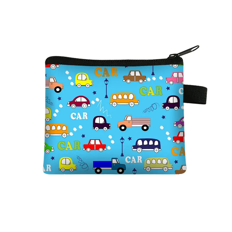 NEW Cartoon Coin Purse Keychain Zipper Pouch Kids Wallet Card Money Bags Coin Bag Cute Excavator Purses and Handbags Card Holder