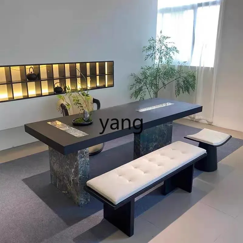 

XYY minimalist solid wood tea table combination new Chinese designer villa tea table