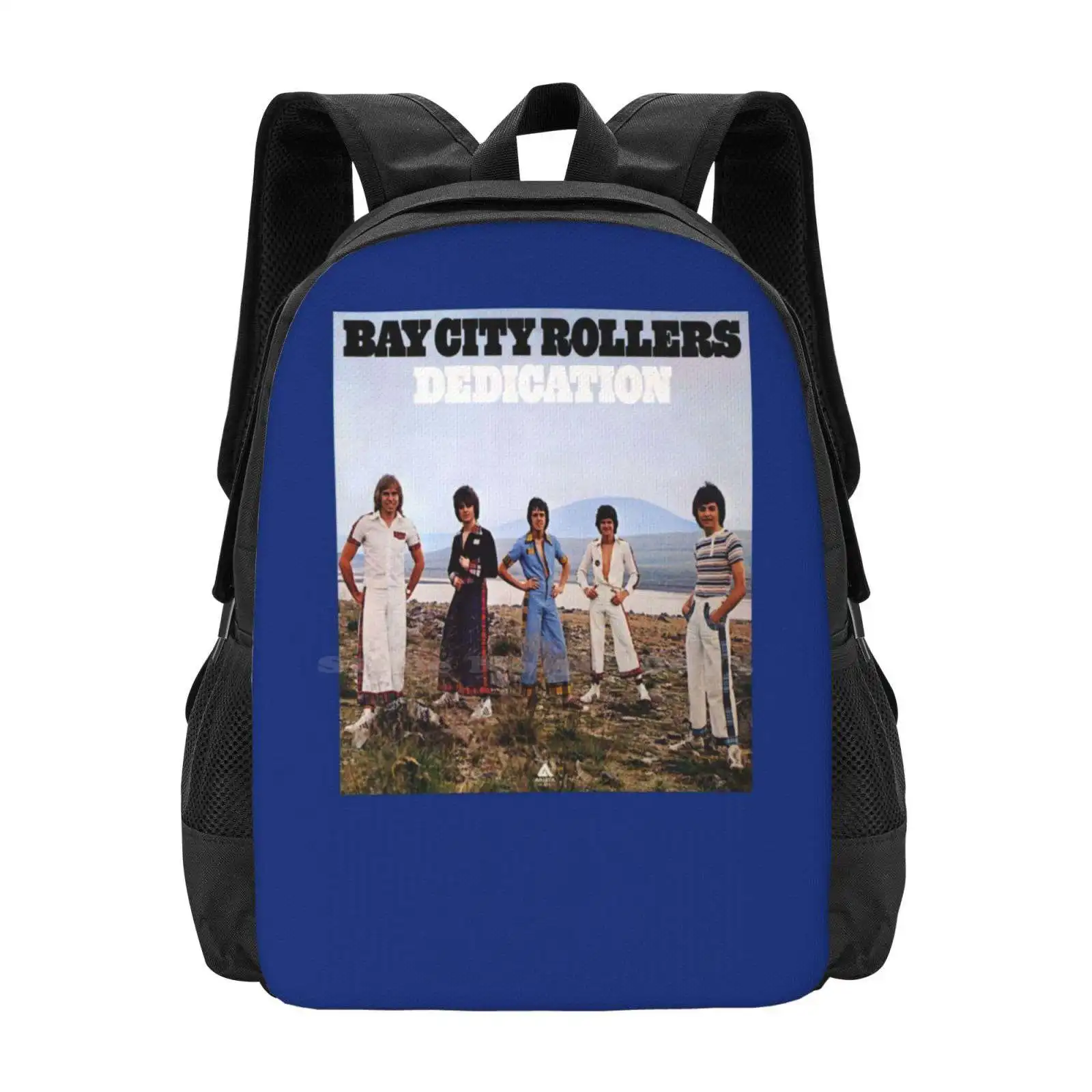 Bay City Rollers : Dedication Teen College Student Backpack Pattern Design Bags Bay City Rollers Dedication Power Pop Pop Music