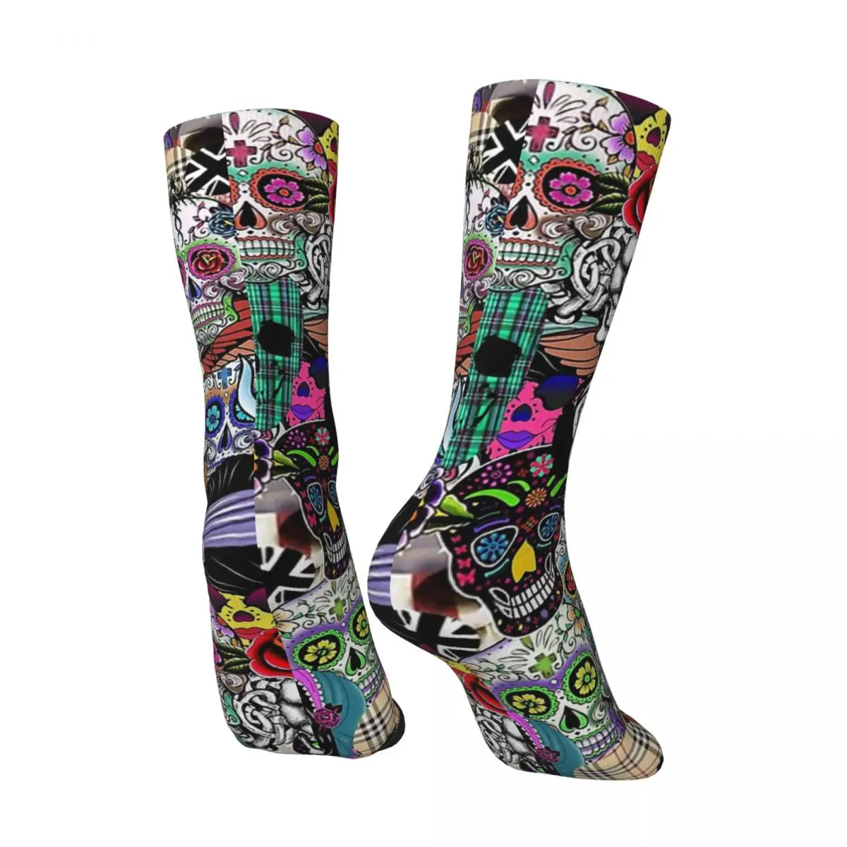 Hip Hop Vintage Halloween Skull Crazy Men's Socks Unisex Happy Halloween Harajuku Pattern Printed Novelty Crew Sock Boys Gift