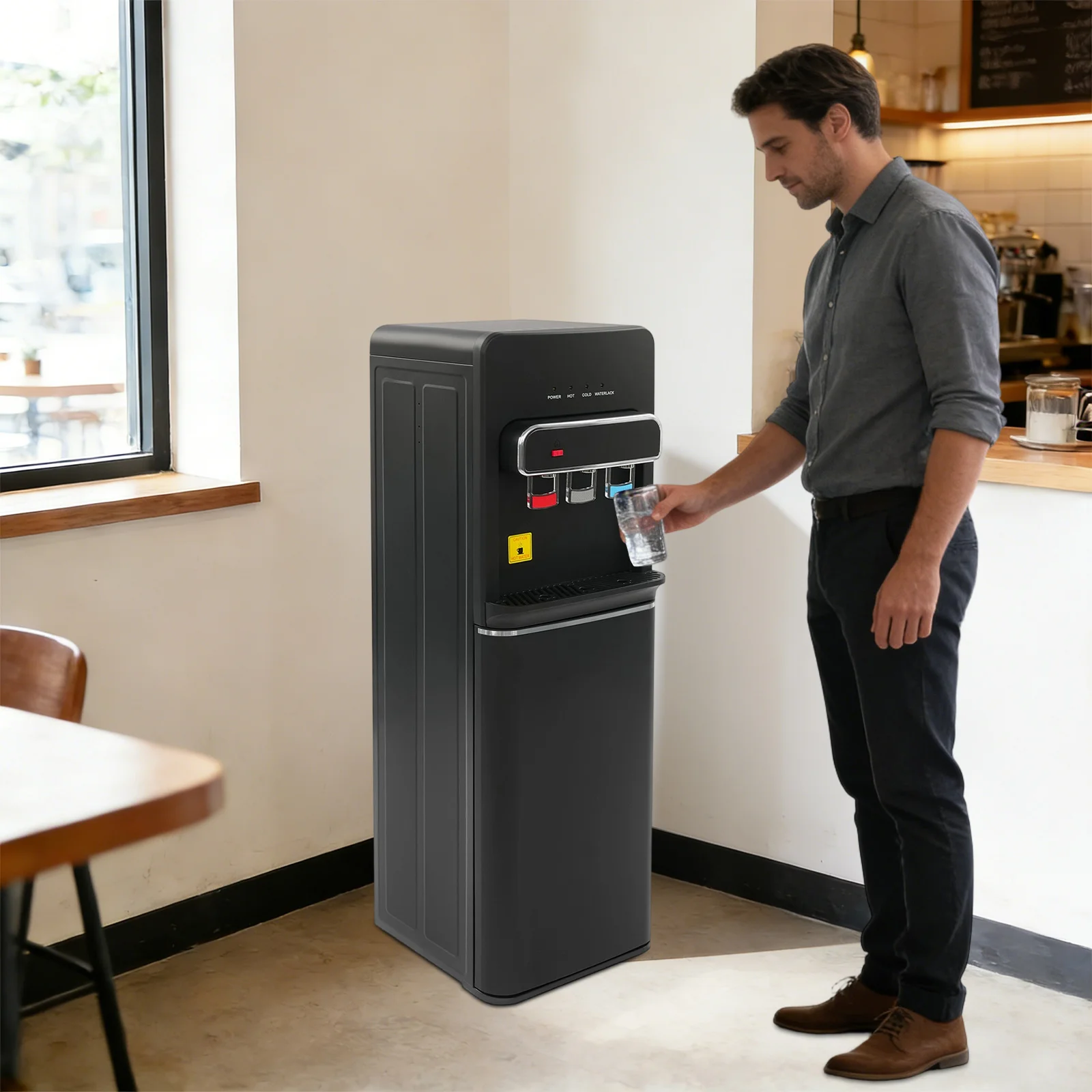 550W Wasserspender mit Bodenbeladung, Heiß- und Kaltwasser-Trinkmaschine 10 ° C-95 ° C, Freistehender Brunnen für Familie und Büro