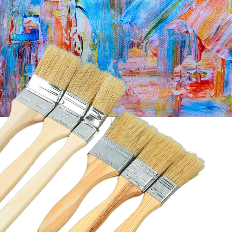Flat Paint Brush Professional Acrylic Paint Brush Furniture Brush Cleaner for Wall Cabinet, Watercolor/Acrylic Painting