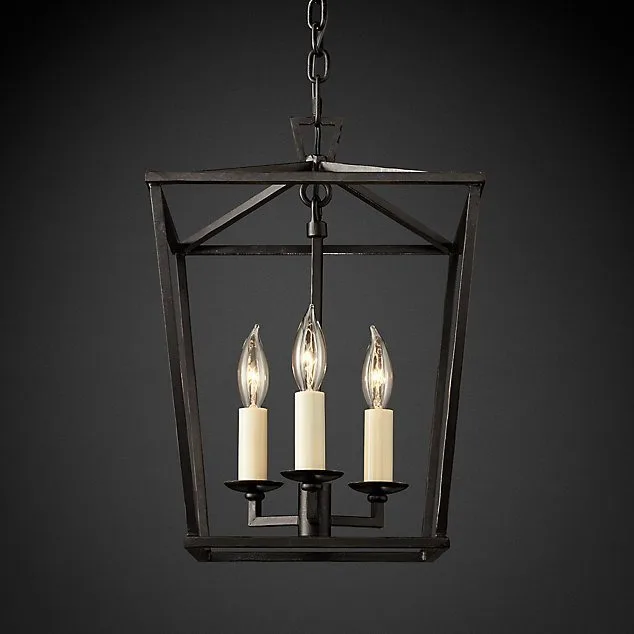 American Vintage Industrial CagePendant Light, NordicModern Minimalist HallwayFoyer Kitchen Island Dining RoomDecor Ceiling Lamp