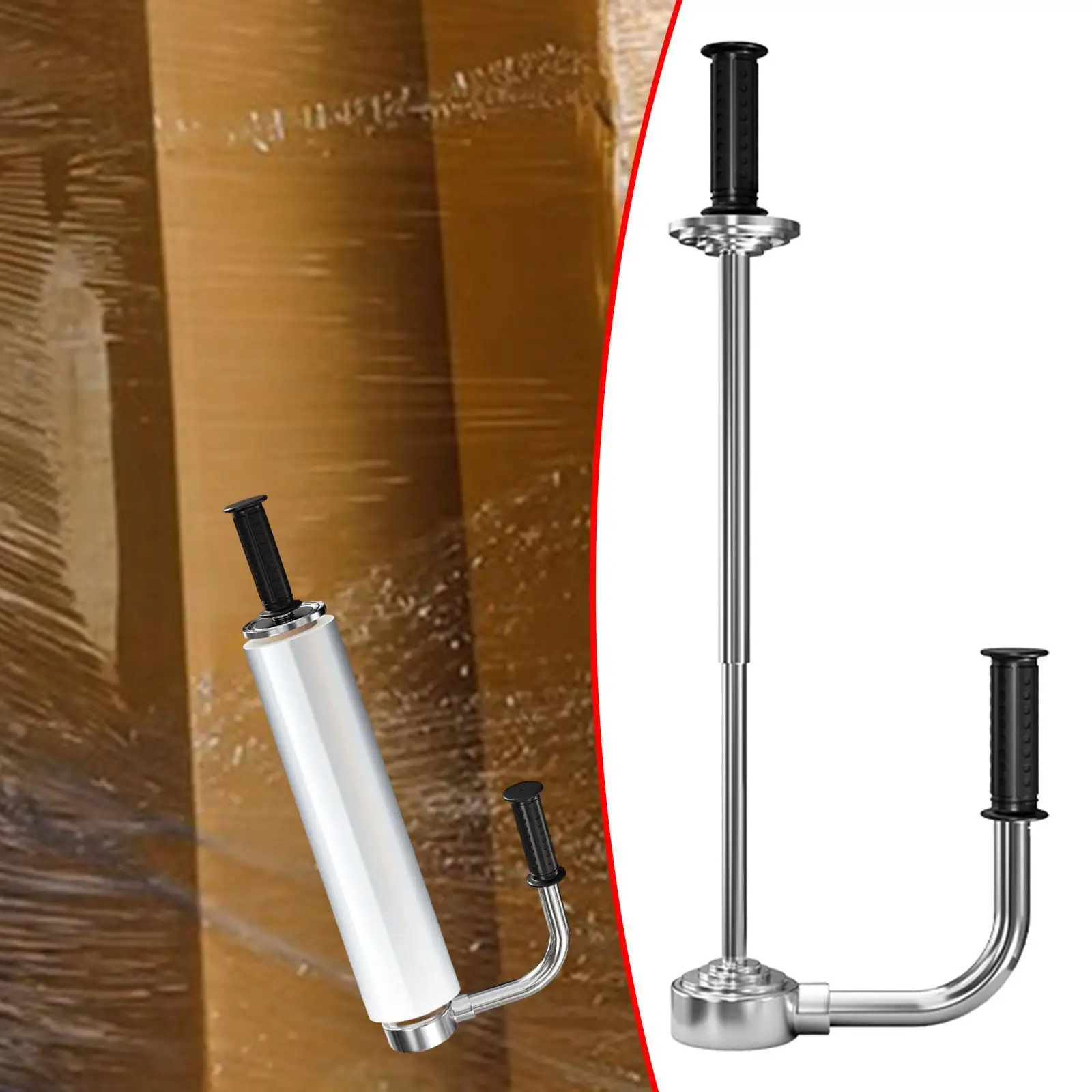 Adjustable Shrink Wrap Holder Manual Pallet Film Dispenser 12 to 20 Inch Tool for Warehouse and Home