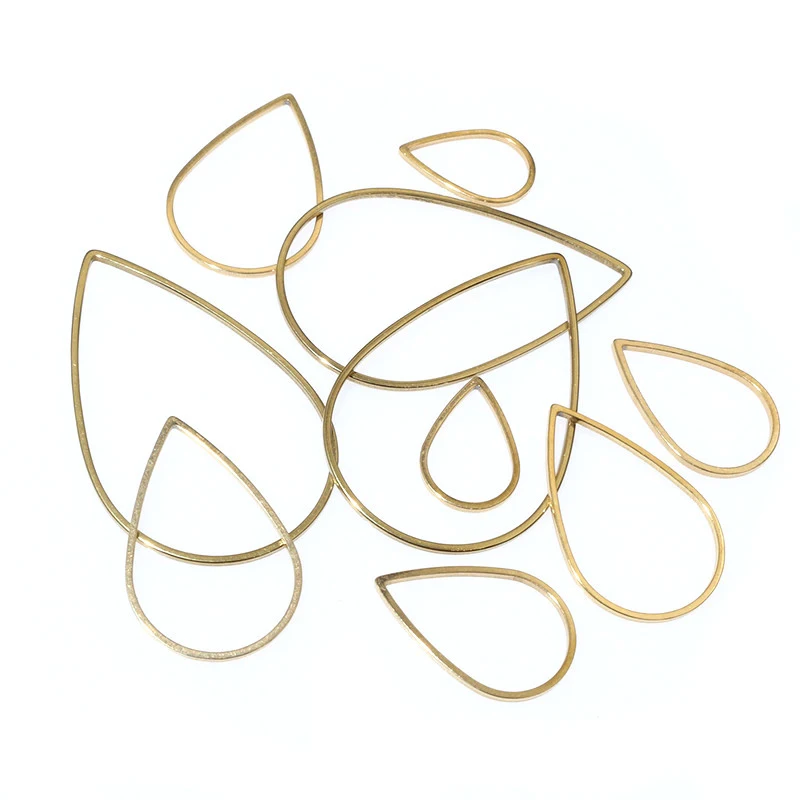 20pcs Waterdrop Closed Frame Charms Drop Rings Pendant Stainless Steel Gold Plated For DIY Jewelry Makings Accessories image 5