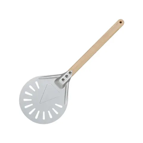 7 8 9 10 inch Perforated Turning Peel Pizza Shovel Aluminum Pizza Peel Paddle Short Pizza Tool Non Slip wooden Handle