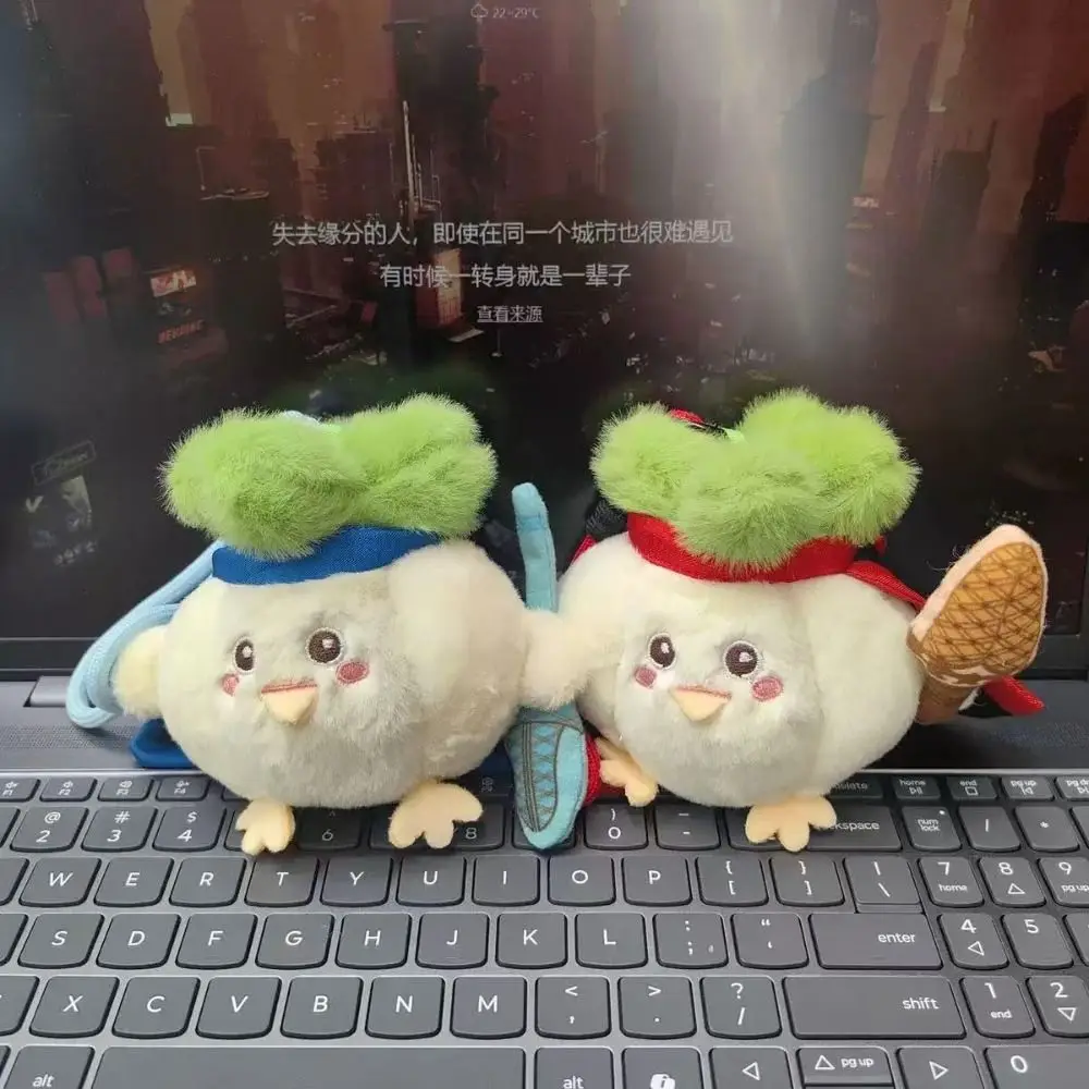 

With Voice Vegetable Chicken Pendant Garlic Bird PP Cotton Stuffed Cabbage Chicken Keychain Soft Mini