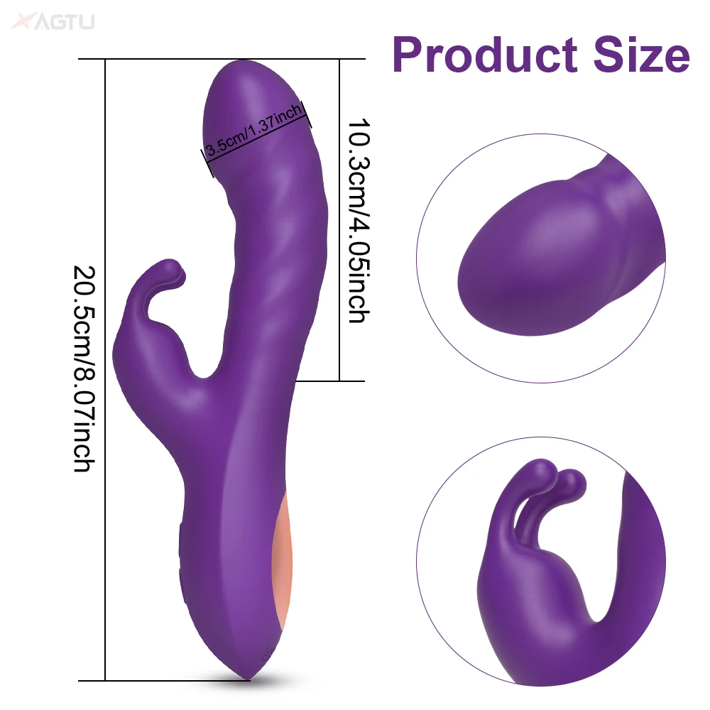 2 in1 G Spot Rabbit Vibrator for Women Nipple Clitoris Stimulator Dildo Massager Adults Masturbator Female Sex Toy for Adults 18