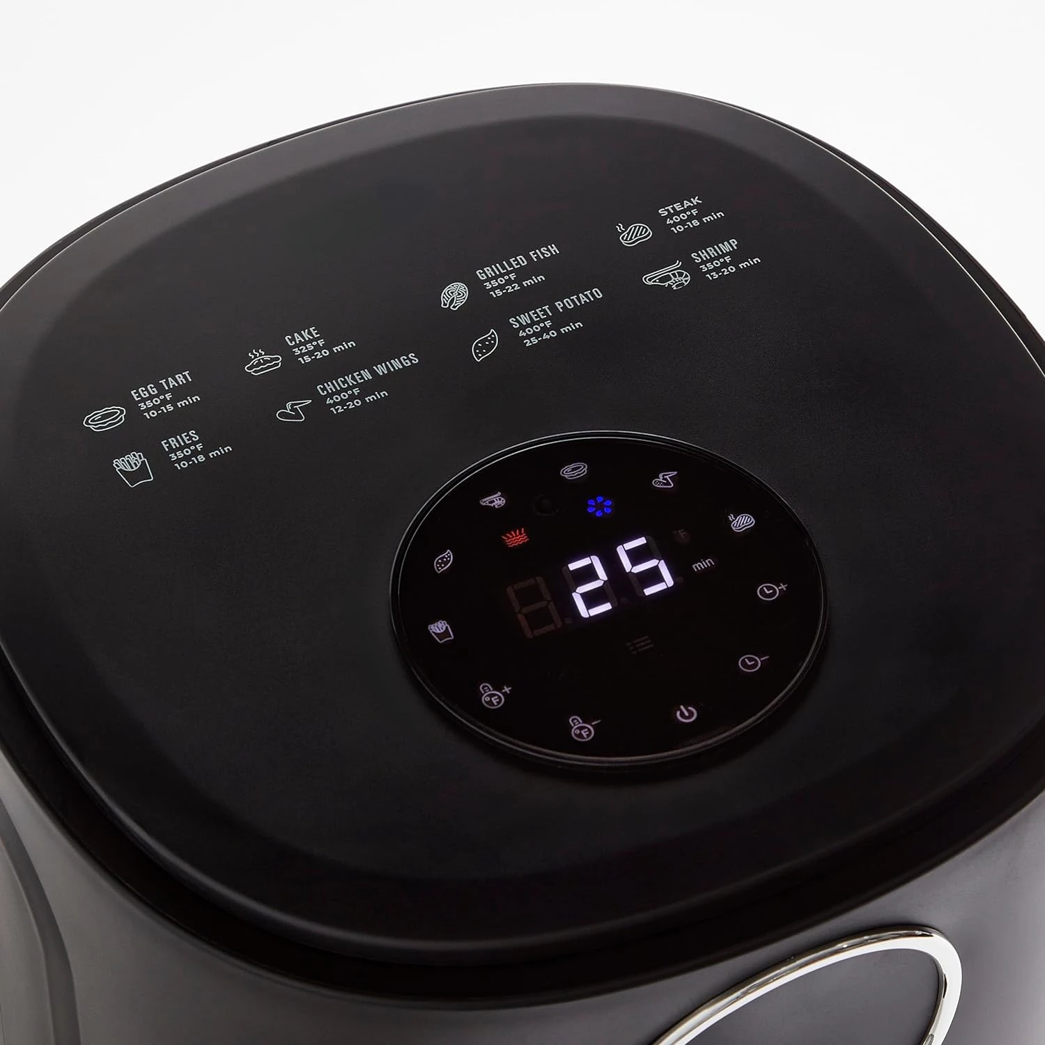 1200W 4qt ดีไซน์หม้อทอด Air fryer ทันสมัย, ตะกร้าแก้ว, เครื่องล้างจานปลอดภัย, จอแสดงผลดิจิตอล, 6 Presets-VARIABLE TEMP 175 °F ถึง400 °F