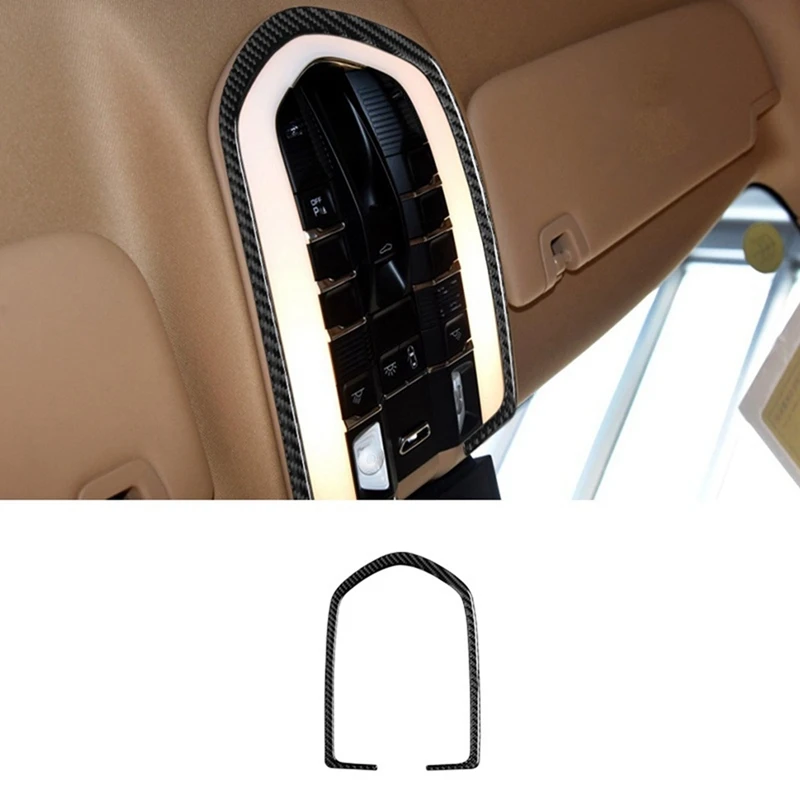 

Car Carbon Fiber Front Reading Light Panel Cover Trim Sticker Car Interior Accessories For Porsche Panamera 2010-2016