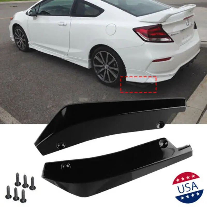 LAICY For Honda Civic 2011-2020 Car Rear Bumper Splitter Diffuser Canard Wrap Spoiler Side Fender Skirt Lip Canard Protector