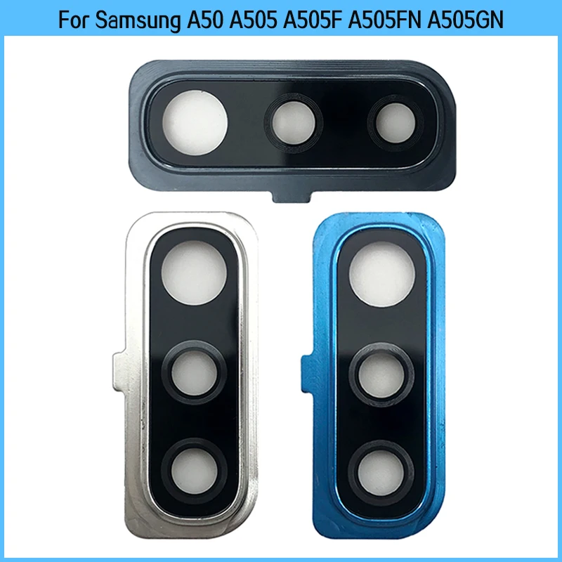 For Samsung A50 A505 A505F A505FN Phone Camera Frame With New Rear Back Camera Glass Lens Cover Replacement Part