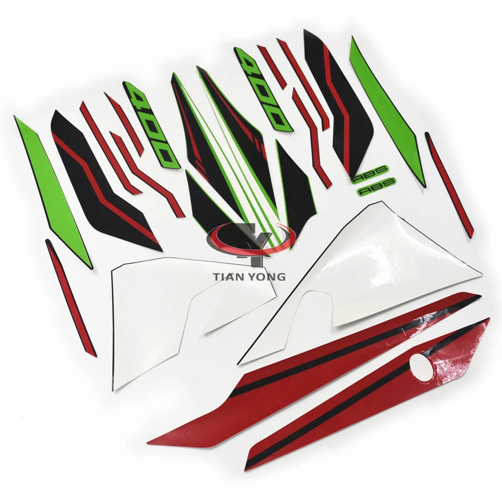 

For Ninja400 2021 Motorcycle Bodywork Sticker Decal Full Kit Silkscreen Applique Green White Red Black Line Printmaking