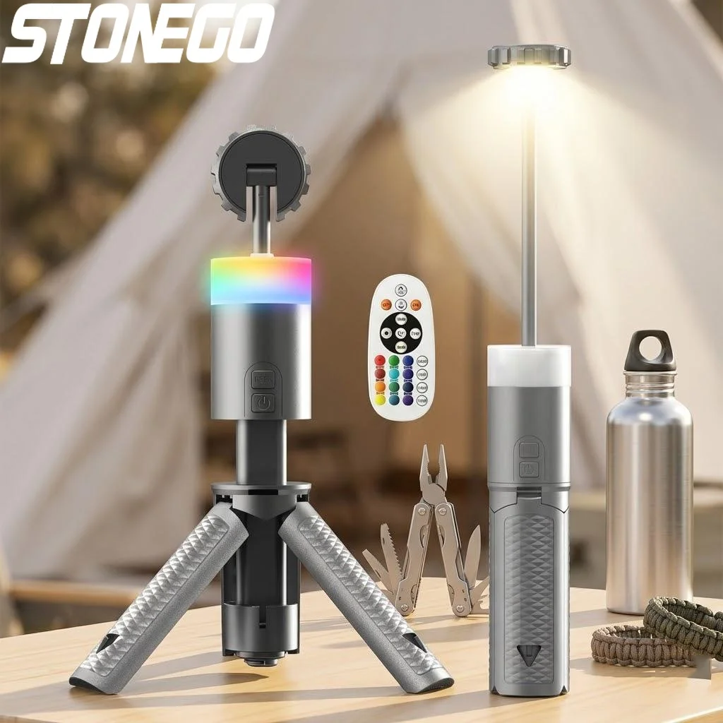 

Многофункциональный выдвижной фонарь для кемпинга на открытом воздухе, 6000 мАч, 15 цветовых температур, долговечный прожектор