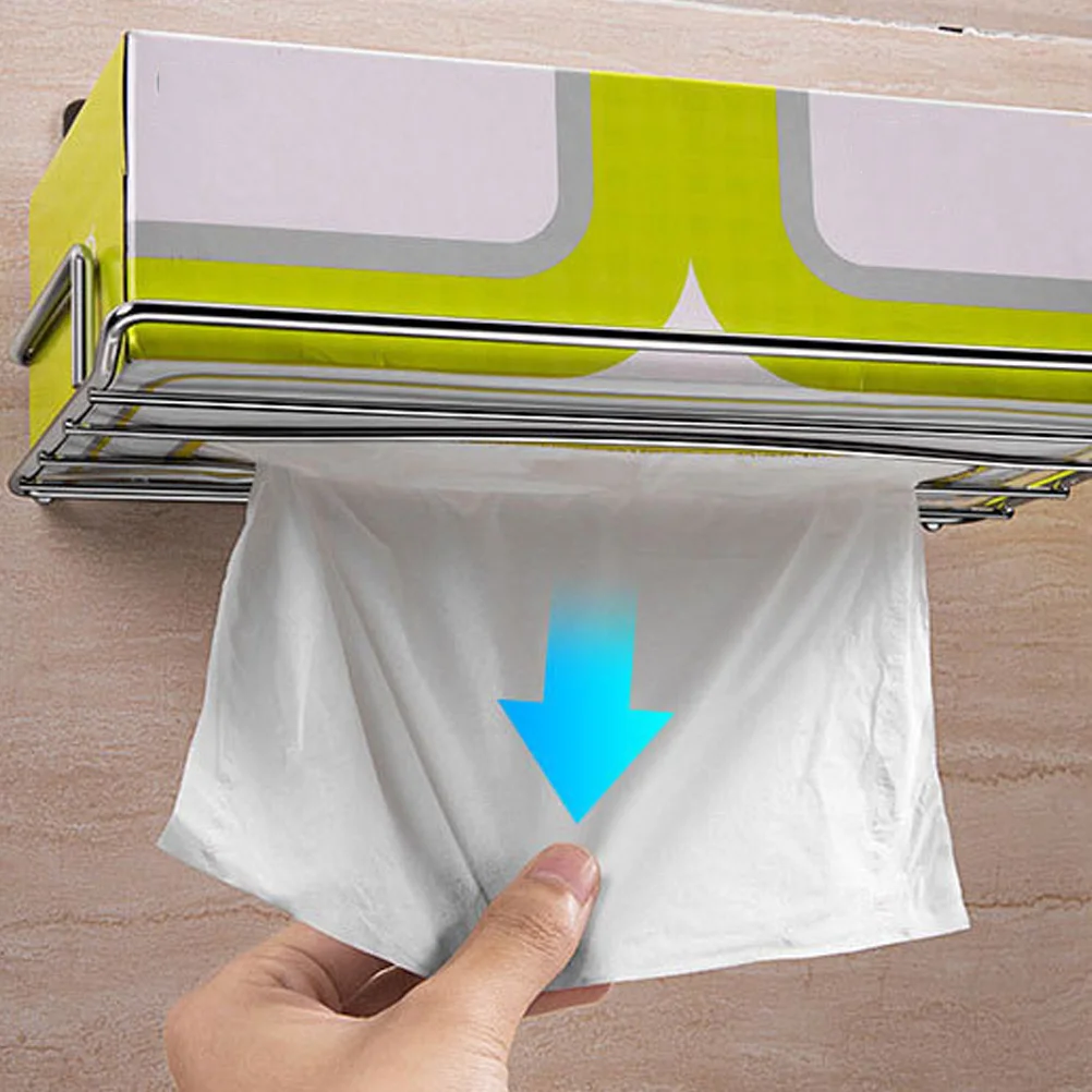 

Punch Free Tissue Holder Durable Bathroom Tissue Storage Shelf No Trace Pull Paper Rack Compact Storage Stand for Home Toilet