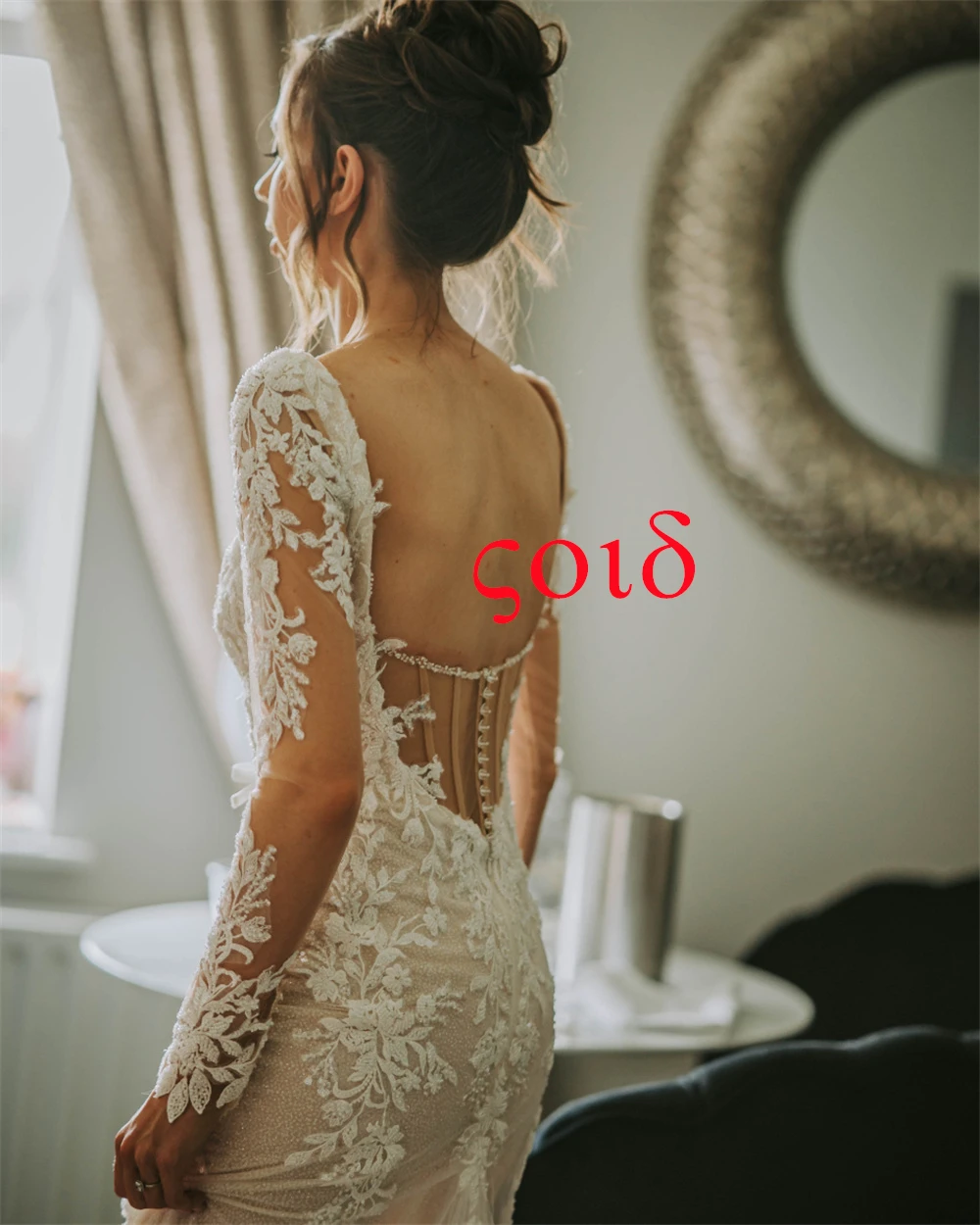 

Customized Dreamy White Organza Bridal Gowns Luxury V-neck Bridal Gowns Off the Shoulder Long Sleeves Chapel Train Wedding Dress