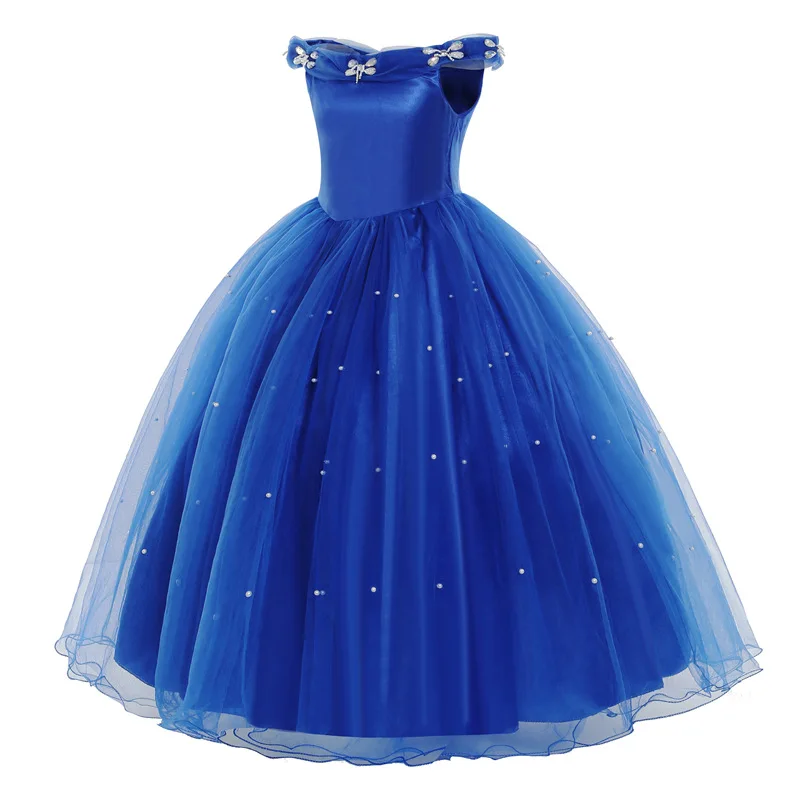 Cinderella Costume Girls Princess Cosplay Dress Up Clothes for Girls Christmas Halloween Party Costume Kids Birthday Gown