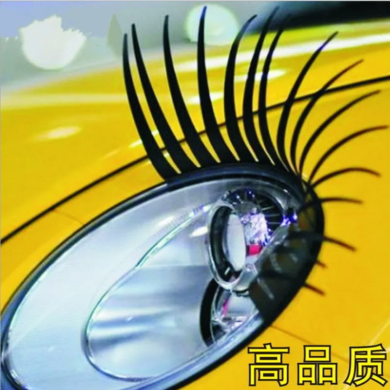 3D Charming Black False Eyelashes Fake Eye Lash Sticker Car Headlight Decoration Funny Decal 1Pair