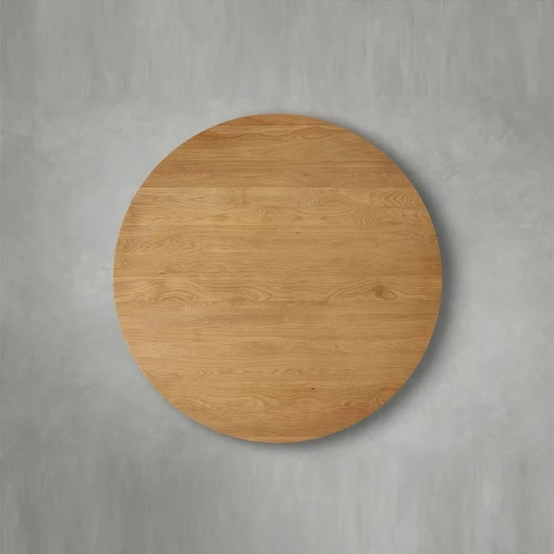 Contemporary solid wood oak round dining table French design modern home dining room furniture