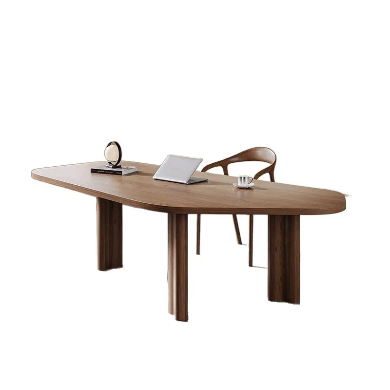 Medieval all-solid wood log desk, home living room large computer desk creative special-shaped