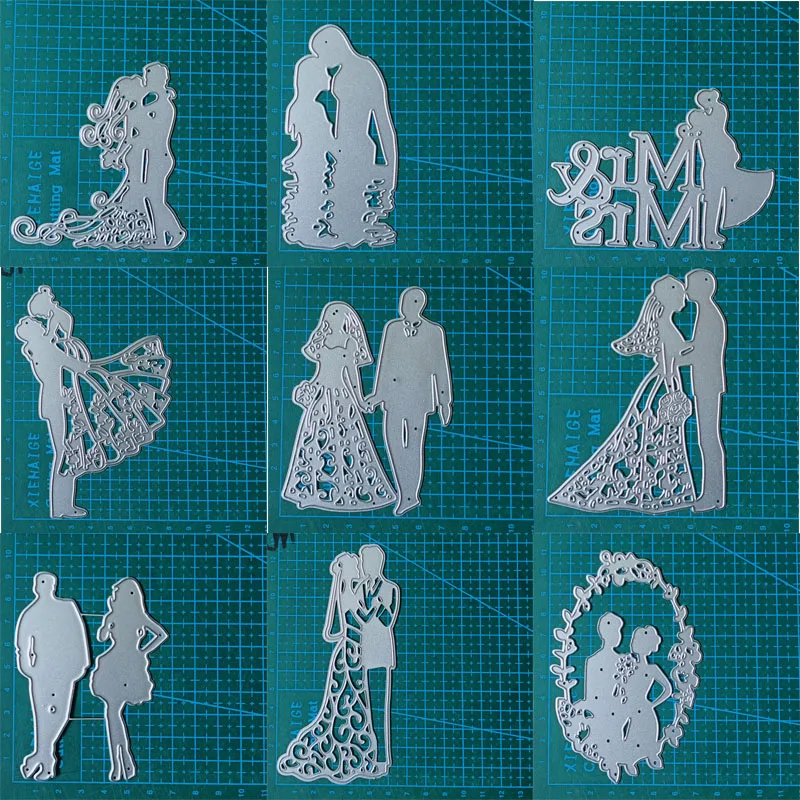 Wedding couple metal cutting dies mold Scrapbooking decoration paper craft knife mould blade punch template Embossing stencils