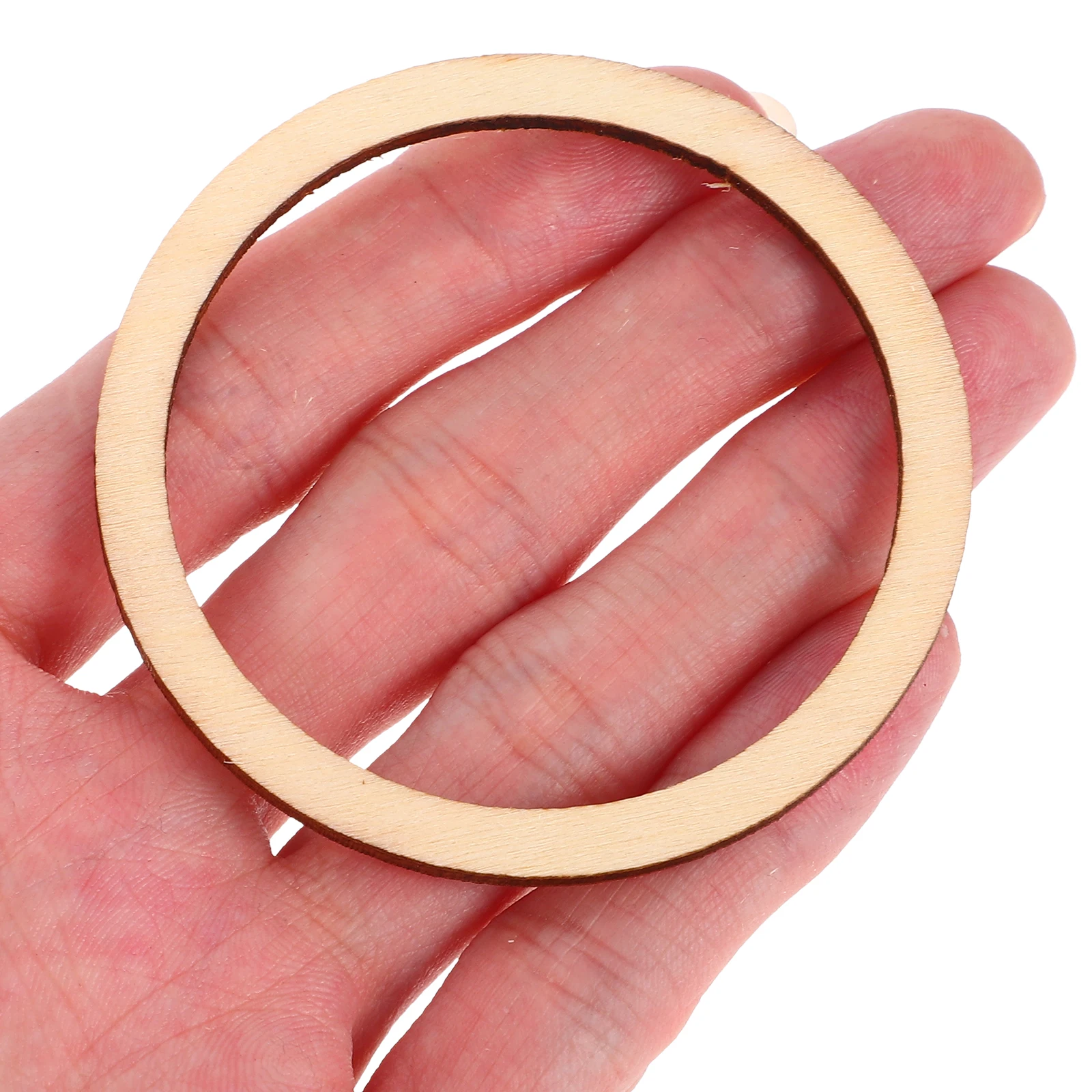 

50pcs Wood Chip Accessories Round Shape Hollowed Wooden Slice for Crafts Diy Scrapbooking Embellishments Decor