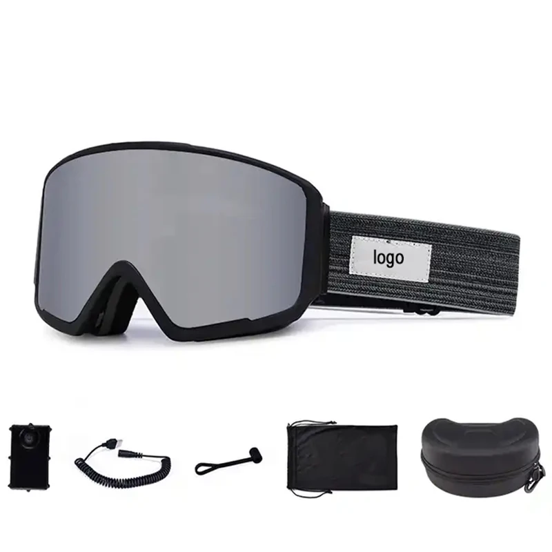 heated ski goggles Electrothermal anti fog system with magnetic lens ski face shield custom snow snowboard goggles