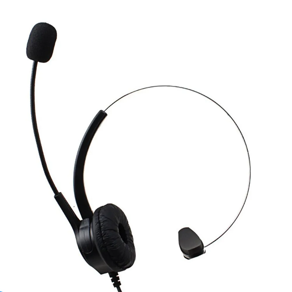 Wired Call Center Headset 360 Degree Rotatable Microphone For Business Single Ear Headphone Noise Reduction Plug Play