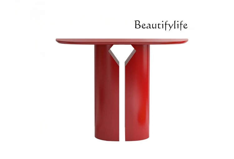 Xuanguantai Nordic creative simple red paint case table model room living room case table against the wall case strip