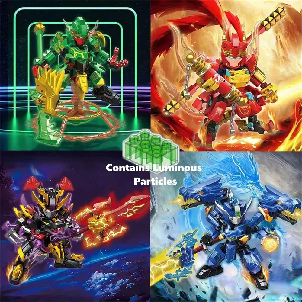 Hero Wukong Mini Building Blocks Toys with Glow-in-the-Dark Modules - Fun Battle Toy for Kids, Educational & Creative Play Decor