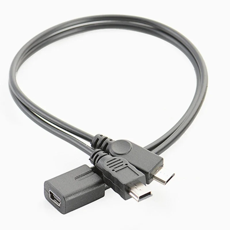 مرنة صغيرة 5Pin Y الفاصل كابل صغير USB الفاصل موسع كابل شحن الفاصل تمديد سلك كابل
