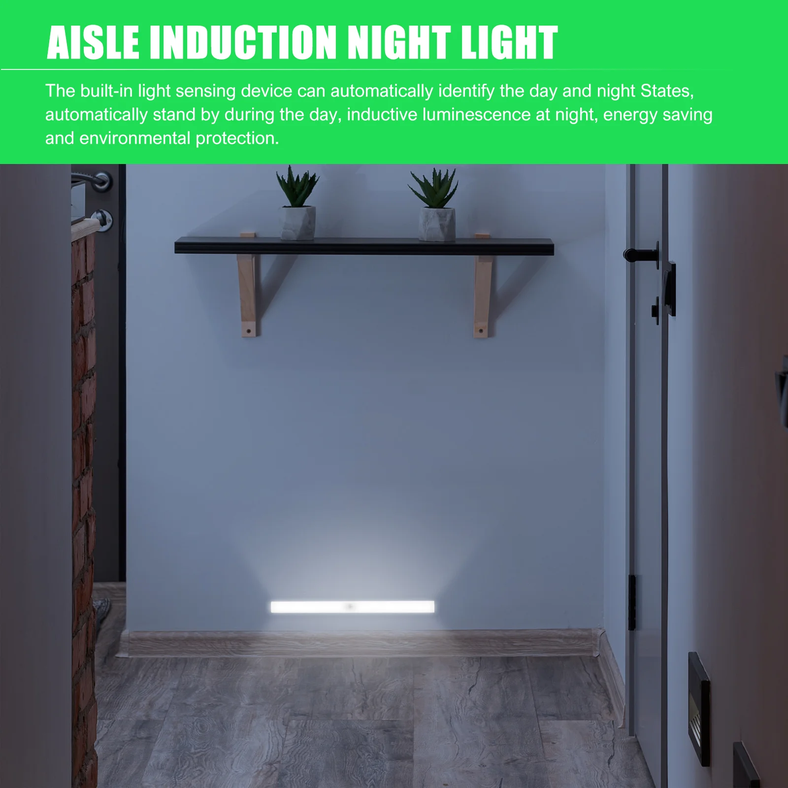 LED Induction Lamp Multi-use Light Bedside Wardrobe Cabinet Body Sensing Simple Wall Strip Lights