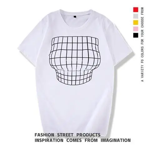 2024 New Women's Visual Trap Effect Illusion Spoof Showing Chest Big Summer Short-sleeved T-shirt Loose Cotton T-shirt Clothes