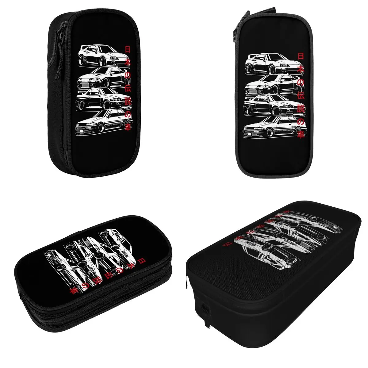 JDM Legends Pencil Case Lovely Japanese Car Pen Box Bags Student Large Storage Students School Gift Pencilcases